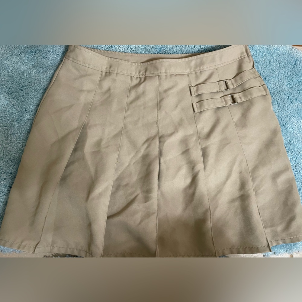Tan Pleated Skirt